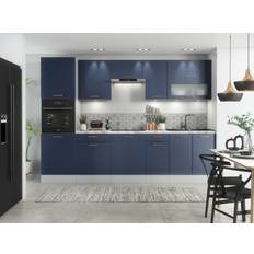 Kitchen Cabinet Set 9 Units Base Wall Cupboards - Navy Blue Nora