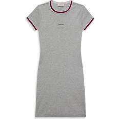 Calvin Klein Grey Dresses Calvin Klein Sporty Slim Ribbed T-shirt Dress