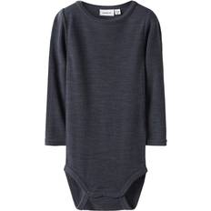 Merinould Bodyer Børnetøj Name It Nbnwax Wool Rib Body Noos - Navy