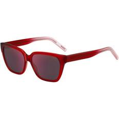 HUGO BOSS Dam - Rektangulära Solglasögon HUGO BOSS Red Acetatsolglasögon HG-1264-S-92YF6AO - Röd