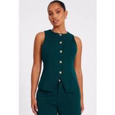 Vests Quiz Petite Button Front Waistcoat - Green