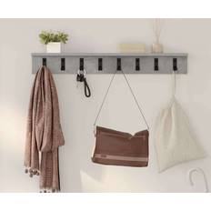 VidaXL Tøjkroge vidaXL Vægmonteret Jakkeholder Med Hylde Betongrå 80 x 10.5 x 10.5 cm Tøjkrog