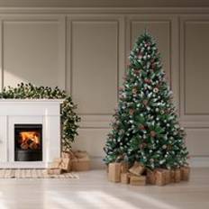 Christmas Decorations Neo 7ft Flocked Snowy Effect Fake Pine Tips Christmas Tree