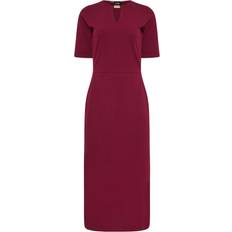 LTS Keyhole Midi Dress Tall Fitted Dress - Dark Red