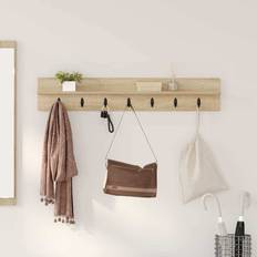 VidaXL Tøjkroge vidaXL Vægmonteret Jakkeholder Med Hylde Sonoma-eg 100 x 10.5 x 18 cm Tøjkrog