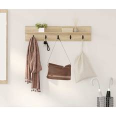 VidaXL Tøjkroge vidaXL Vægmonteret Jakkeholder Med Hylde Sonoma-Eg 80 x 10.5 x 18 cm Tøjkrog