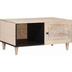 vidaXL Med Hylde Beige 80 x 50 x 40 cm Sofabord