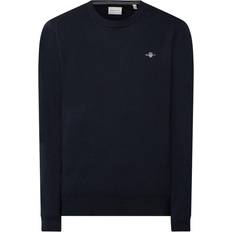 Gant Classic Cotton Crew Neck Sweater - Evening Blue