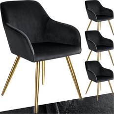 tectake Marilyn Black/Gold Kitchen Chair 82cm 4pcs