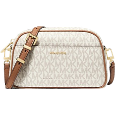 Michael Kors Jet Set Small Signature Logo Camera Crossbody Bag - Beige