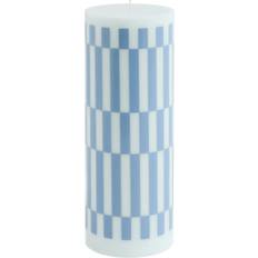 Blue Candles & Accessories Hay Column Block Large Light Blue/Dusty Blue Candle