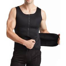 Men Shapewear & Under Garments Goolrc Body Shaping Waist Trainer Double Belt Sweat Slimming Sauna Vest