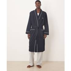 Polo Ralph Lauren Blue Sleepwear Polo Ralph Lauren Icon Logo Piping Loopback Jersey Lounge Robe - Navy