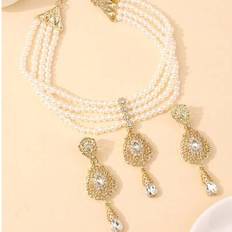 White - Women Jewellery Sets Shein Algerian Women's Robe Jewelry Set Necklace Earrings - Vintage