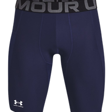 Blue - Men Base Layers Under Armour HeatGear Pocket Men's 9" Shorts - Midnight Navy/White