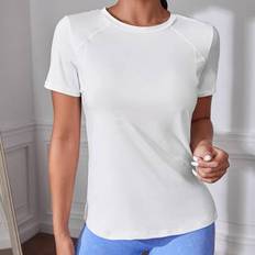 Cut-Out Tank Tops Shein Solid Cut Out Back Sports Tank Top Fitted Shirtworkout