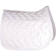 Diamante Trim Saddle Cloth - White