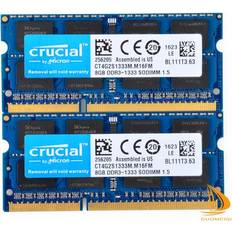 Crucial 16GB DDR3-1333MHz SODIMM Laptop Memory RAM