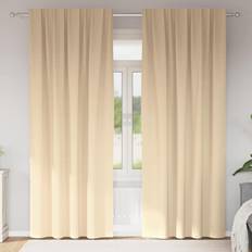 Gardiner & Tillbehör vidaXL Gardiner Med Gardiner 2 Pcs Kräm Polyester