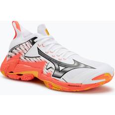 Synthetic Volleyball Shoes Mizuno Wave Lightning Neo 3 Volleyball - Weiß/Fiery Coral 2/Citrus