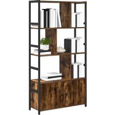 Brown - Steel Book Shelves vidaXL Bookshelf Smoked Oak 80 x 30 x 155.5 cm Book Shelf