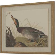 Glass Framed Art Hill Interiors Collection Duck on Linen Beaded Frame L2 x W40 x H50 cm Framed Art