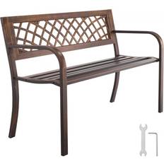Udendørsbænk Terrassebænk 116 cm Metalramme PVC