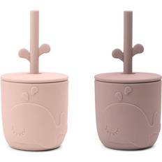 Tåler maskinvask Krus Done by Deer Peekaboo Straw Cup 2-pack Wally Powder