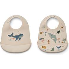 Liewood Tilda Printed Bib 2-pack Sea Creature/Sandy