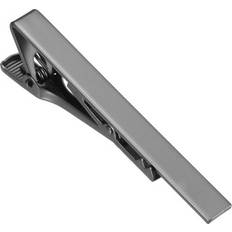 Men Tie Clips on sale Uxcell Skinny Necktie Bar Pinch Clips With Box - Black Gray