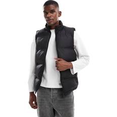 Vests New Look Regular Fit Sleeveless Heatseal Puffer Gilet - Black