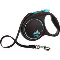 Dog Collars & Leashes - Dogs Pets Flexi Black Design Tape 5m S Blue