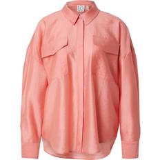 Chiffon Skjorter Vila Oversized Langærmet Skjorte Bluse Roualinine - Lyserød