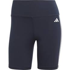 adidas Women's Training Essentials 3 Stripes High Waisted Short Leggings - Legend Ink