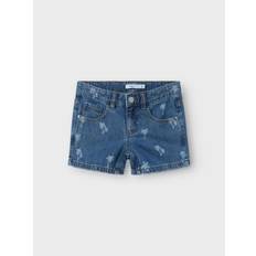 Børn Shorts Name It Jeans Denim Shorts Med Palmetræ Print - Blå