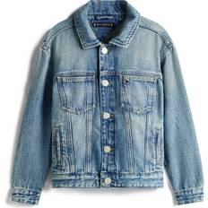 Tommy Hilfiger Bomull Ytterkläder Tommy Hilfiger Övergångsjacka Blå Denim Ljusröd Vit