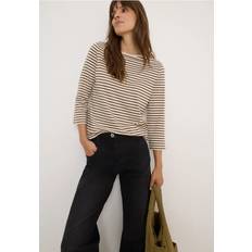 Boat Neck T-shirts Cecil Striped Boat Neck T-shirt - Beige