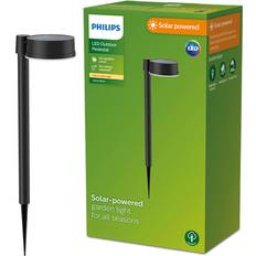 Battery Powered Pole Lighting Philips Vynce Solar Garden Light Black Bollard 54cm