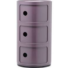 Skydedøre Skab Kartell Classic Opbevaring Med 3 Rum Skuffer Abs Violet Opbevaringsskab