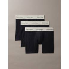 Beige - Men Underwear Calvin Klein 3 Pack Boxer Briefs Heritage Cotton Stretch - Black