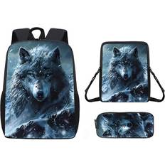 Leopard Backpacks PlayMc 17 Inch Wolf Animal Backpack - Boys Girls