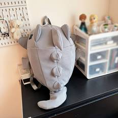 Funny Cute Shark Creative Personality Backpack - Grey