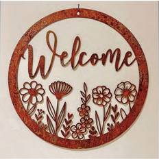 Wildflower Round Welcome Small Garden Art 29.5 x H29.5 cm