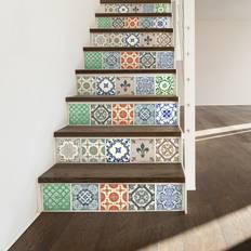 Vintage Porcelain Mosaic Peel Stick Tiles 15x15 cm