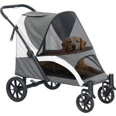 Large dog stroller Pawhut Foldable Pet Stroller for Large Dogs Dark Grey