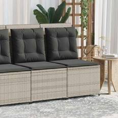 Synthetic Rattan Outdoor Sofas vidaXL Garden with Cushion Light Grey Poly Rattan Outdoor Sofa