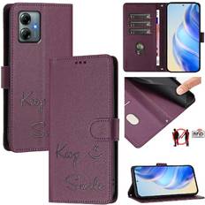 GANGXUN Purple Pu Leather Card Holder Case
