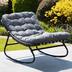 Artemis Home Solace Black Outdoor Rocking Chair Dark Grey