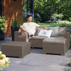 Keter Garden & Outdoor Furniture Keter California 4 Seater Cappuccino Chaise Longue Brown Outdoor Lounge Set