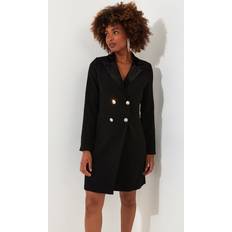 Joe Browns Velvet Trim Long Sleeve Tuxedo Mini Dress - Brown